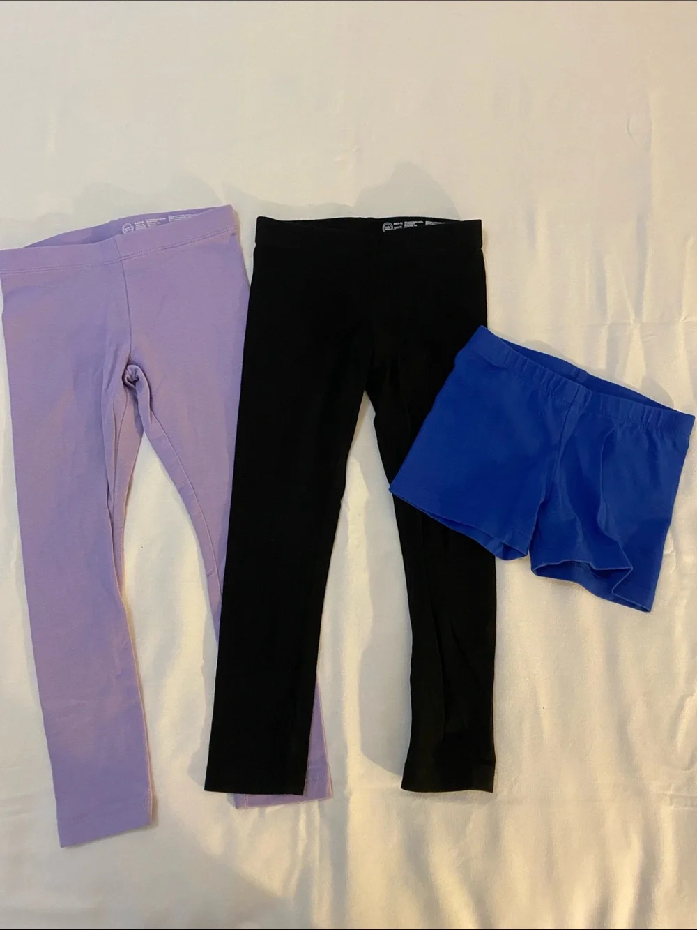 wonder nation Black, Lilac & Royal Blue Kids Leggings + Shorts Set